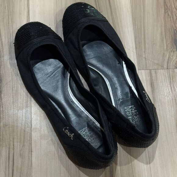 Coach Shoes - Coach Black Sequined Toes Ballet Flats Shoes Women’s 8.5